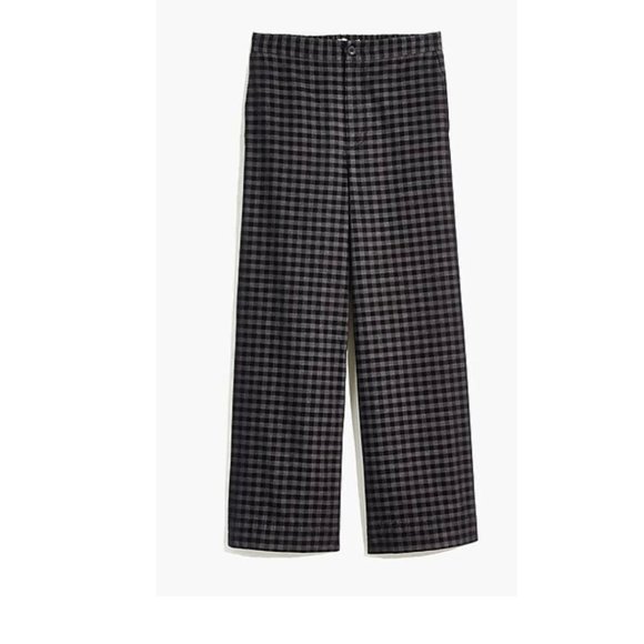 MADEWELL Huston Check Button-Front Ankle Corduroy Pants S